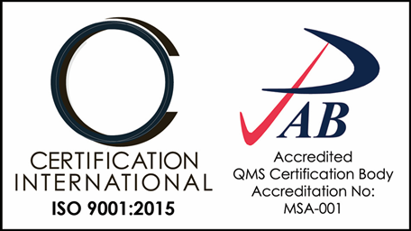 ISO 9001:2015 Certified by Certification International